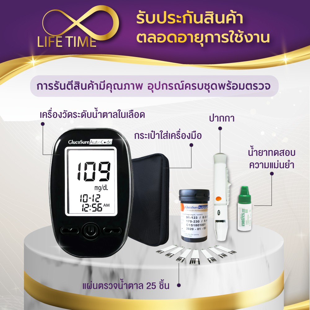 ALLWELL Glucosure Autocode เครื่องตรวจน้ําตาล