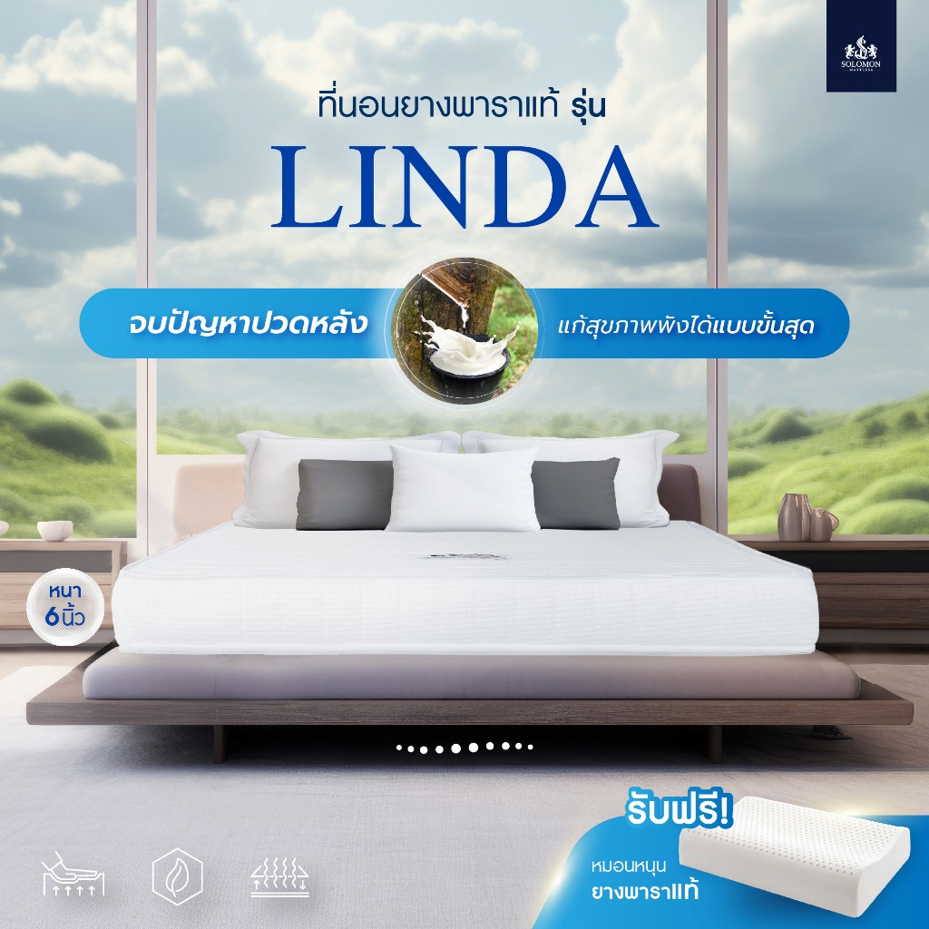 Solomon ที่นอนยางพารา รุ่น Linda, ที่นอนยางพารา 6 ฟุต ยี่ห้อไหนดี