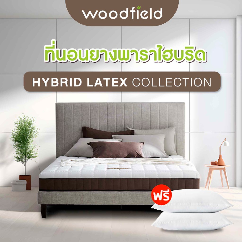 Woodfield ที่นอนยางพารา นำเข้าจากประเทศเบลเยี่ยม รุ่น E-Hybrid / S-Hybrid